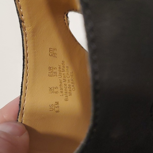 Franco Sarto Gabriel Black Leather Cork Wedge Sandals Size 8.5M - Picture 7 of 12